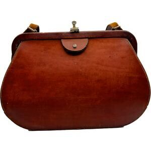 Vintage Etienne Aigner Handmade Leather Structured Frame Handbag Crossbody Purse